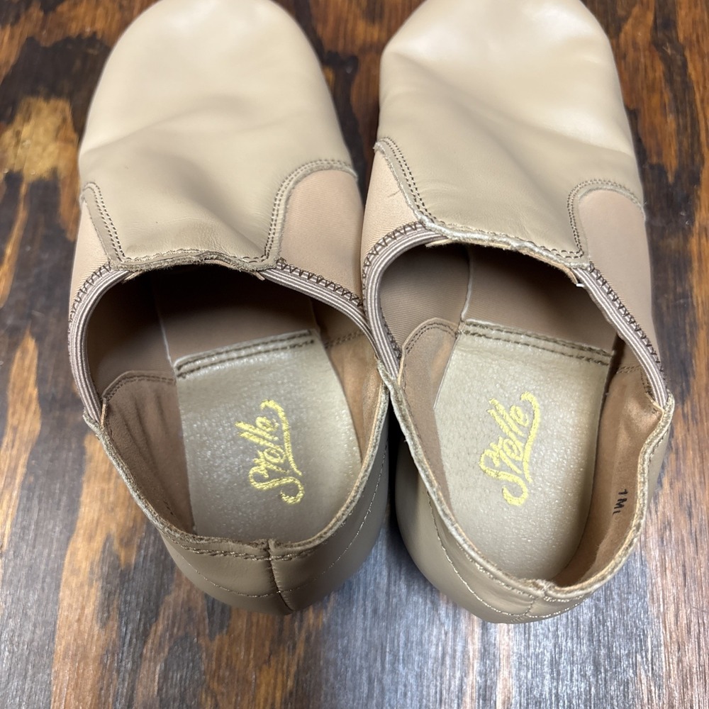 Stelle Leather Jazz Slip-On Dance Shoes for Girls Boys Kid 1m Tan